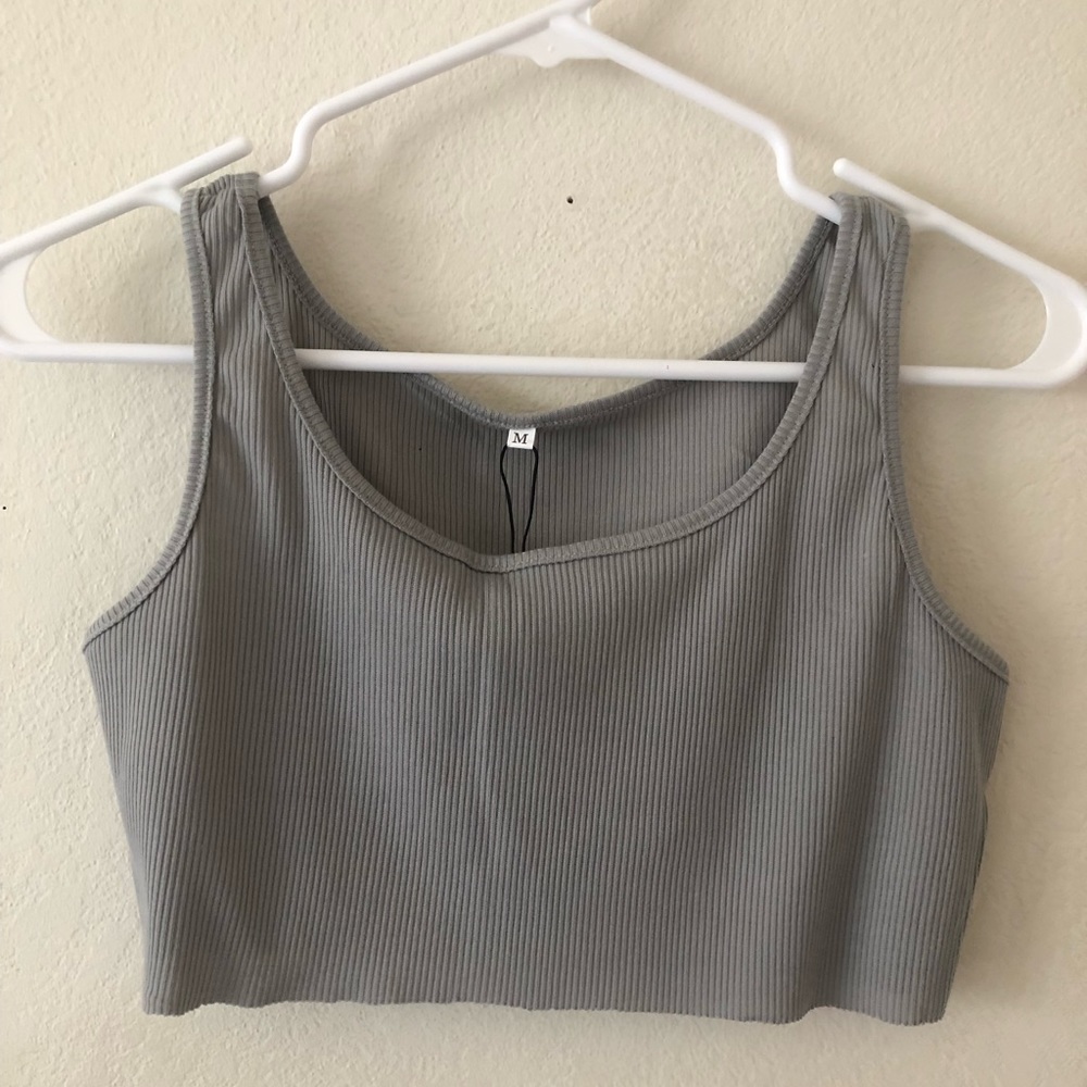 Gray Crop Top